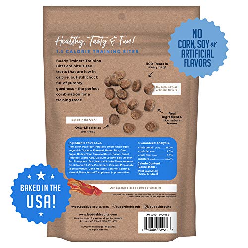 Buy Natural Bacon Dog Treats - Chewy Bites for Puppies - USA Baked