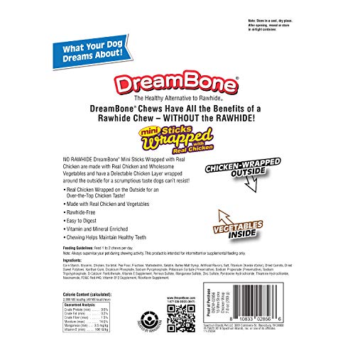 Dreambone Chews: Rawhide-Free, Wrapped with Real Chicken & Enriched with Vitamins & Minerals