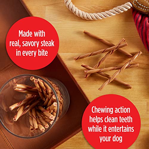 70 Rawhide Alternative Dog Chews - Real Steak Flavor, No Artificial Flavors