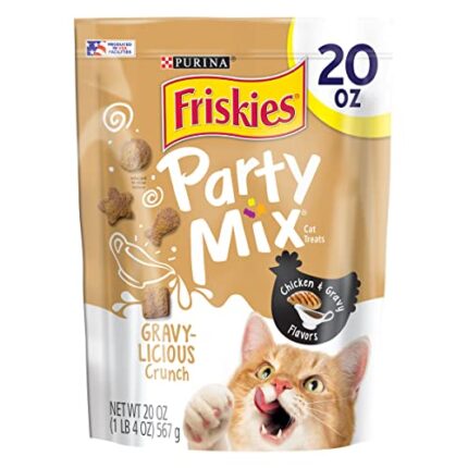 20 oz. Pouch Purina Friskies Cat Treats, Party Mix, Chicken & Gravy Flavors