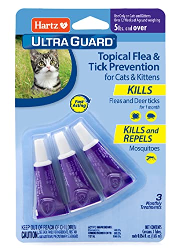 Topical Drop Formula Kills Fleas & Deer Ticks on Cats & Kittens Weighing 5lbs+