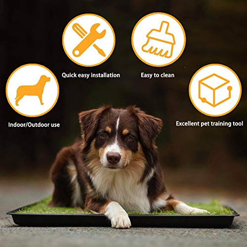 2 x Replacement Dog Pee Grass Pad with Tray for Medium & Large Dogs