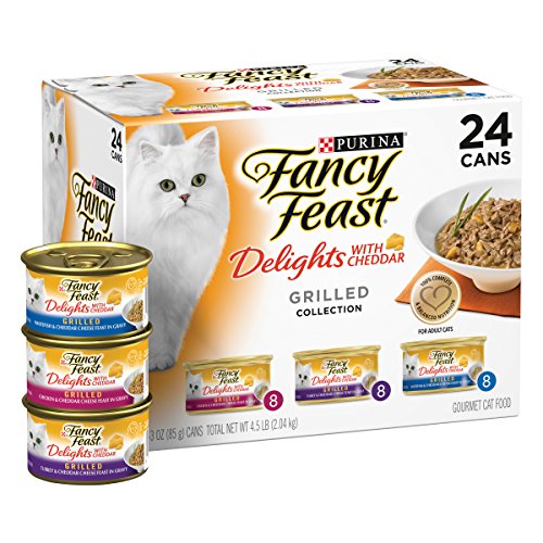 Delights With Cheddar Grilled Collection - Purina Fancy Feast Gravy Cat Food 24 Pack