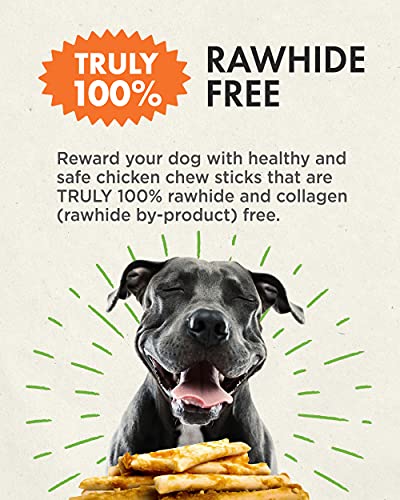 100% Rawhide Free Chicken Chew Sticks - USA Sourced & All Natural