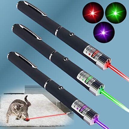 3-in-1 Cat Laser Pointer Toys| Multi-Colors Lights | Cats & Dogs Fun|