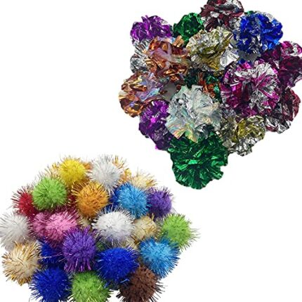 10 Pieces Cat Toy Set - Crinkle Balls & Sparkle Balls | Fun & Safe