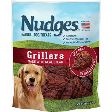 BLUE Nudges Grillers Natural Dog Treats with Delicious Real Steak