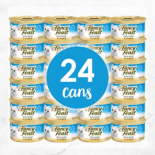 24 3 oz Purina Fancy Feast Wet Cat Food, Flaked Tuna Feast