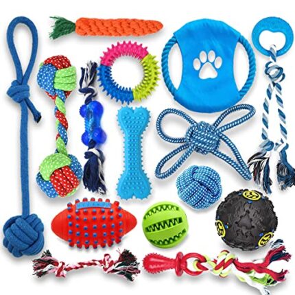 15 Pack Puppy Toys for Healthy Teething & Interactive Play